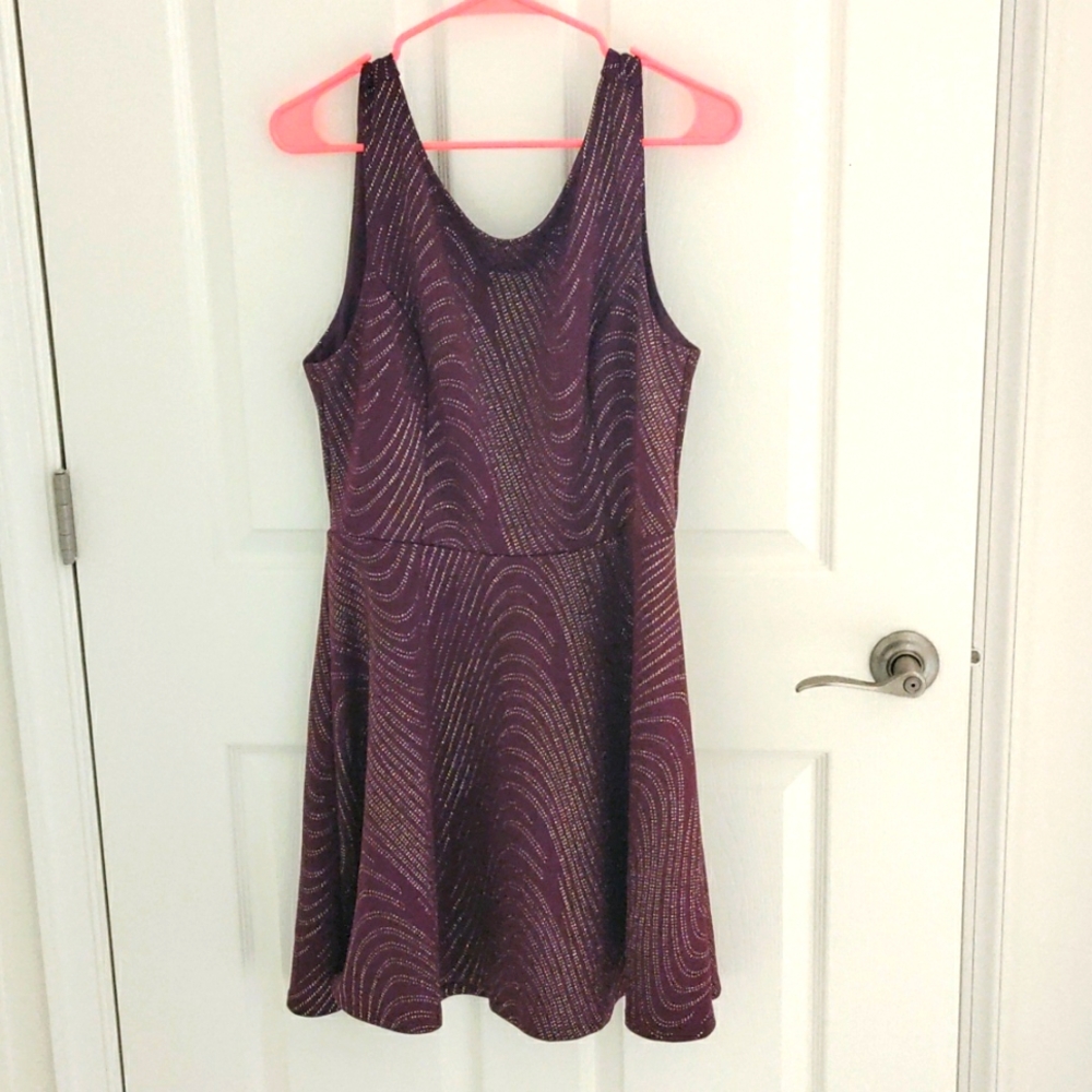 Purple and Gold Sparkle Dress Size XL
